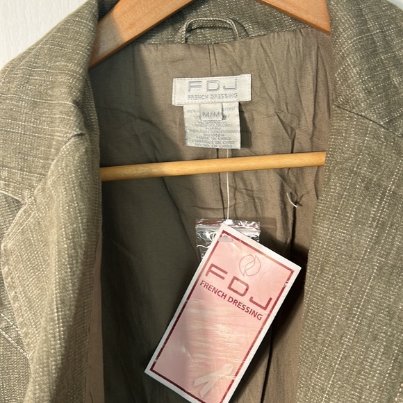 NWT FDJ FRENCH DRESSING DENIM STRETCH JACKET IN LIGHT OLIVE GREEN IN SIZE M - Picture 7 of 7